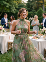 Mirelle | Gathered Halter Midi Dress | The Bellemont Sisters Australia