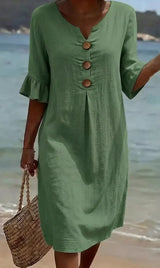Radmila™ - Textured Long Sleeve Dress – Green | The Bellemont Sisters Australia