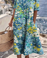 ELENA™ - ELEGANT FLORAL SUMMER MIDI DRESS | The Bellemont Sisters Australia