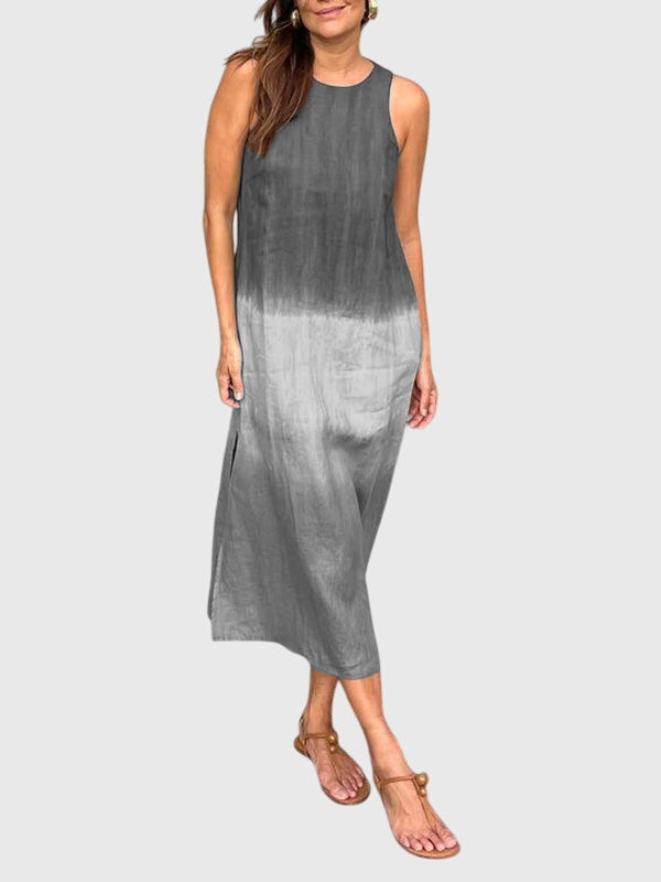 Mira | Stylish Print Dress – Light Gray | The Bellemont Sisters Australia