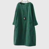 Grace | Relaxed Corduroy Midi Dress – Green | The Bellemont Sisters Australia