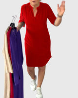 Katherine | Solid V-Neck Dress | The Bellemont Sisters Australia