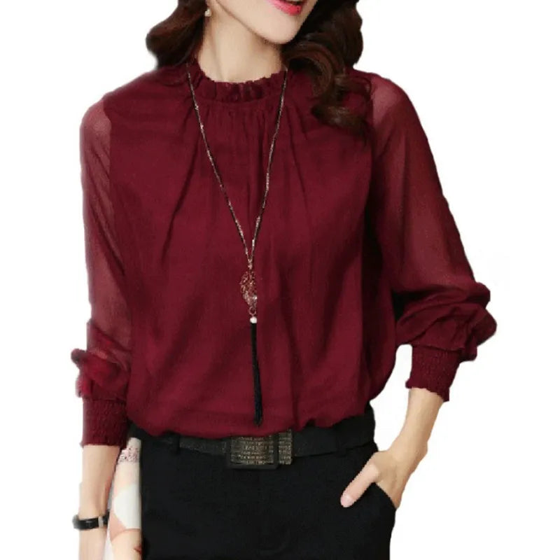 Brooklyn | Women Elegant Long Sleeve Ruffle Blouse | The Bellemont Sisters Australia