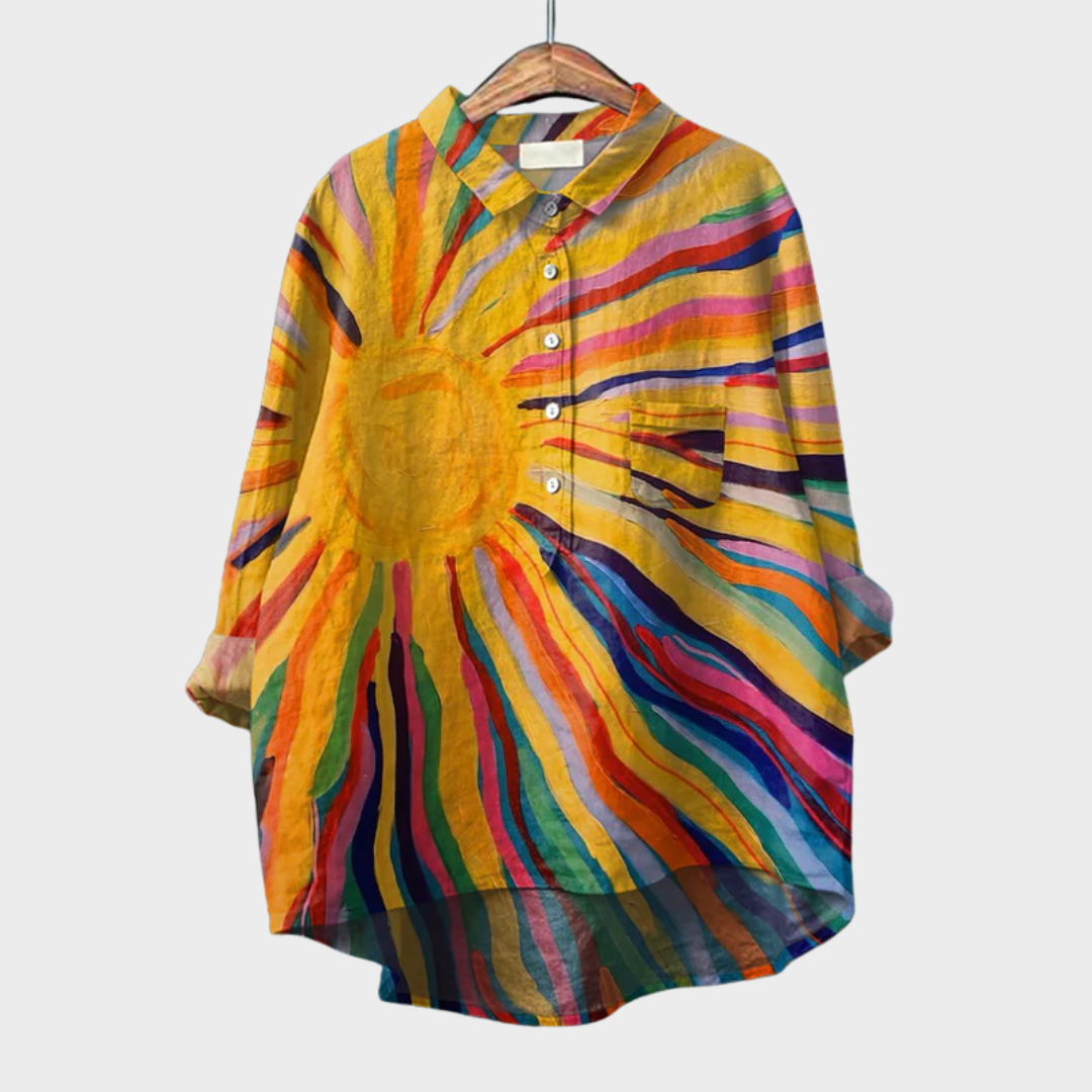 Hazel | Elegant Breezy Summer Blouse – Multicolor | The Bellemont Sisters Australia