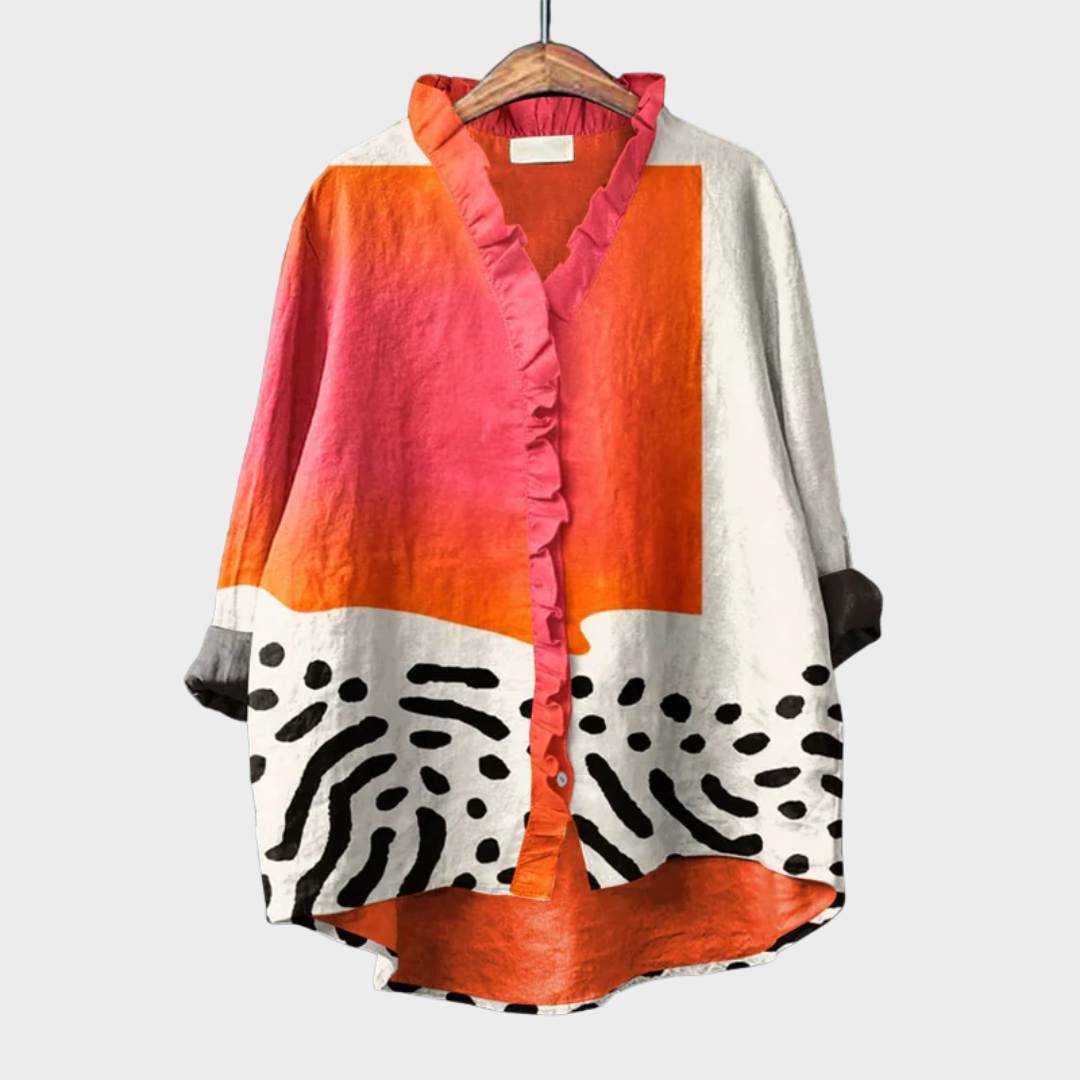 Emma | Elegant Breezy Summer Blouse – Multicolor | The Bellemont Sisters Australia