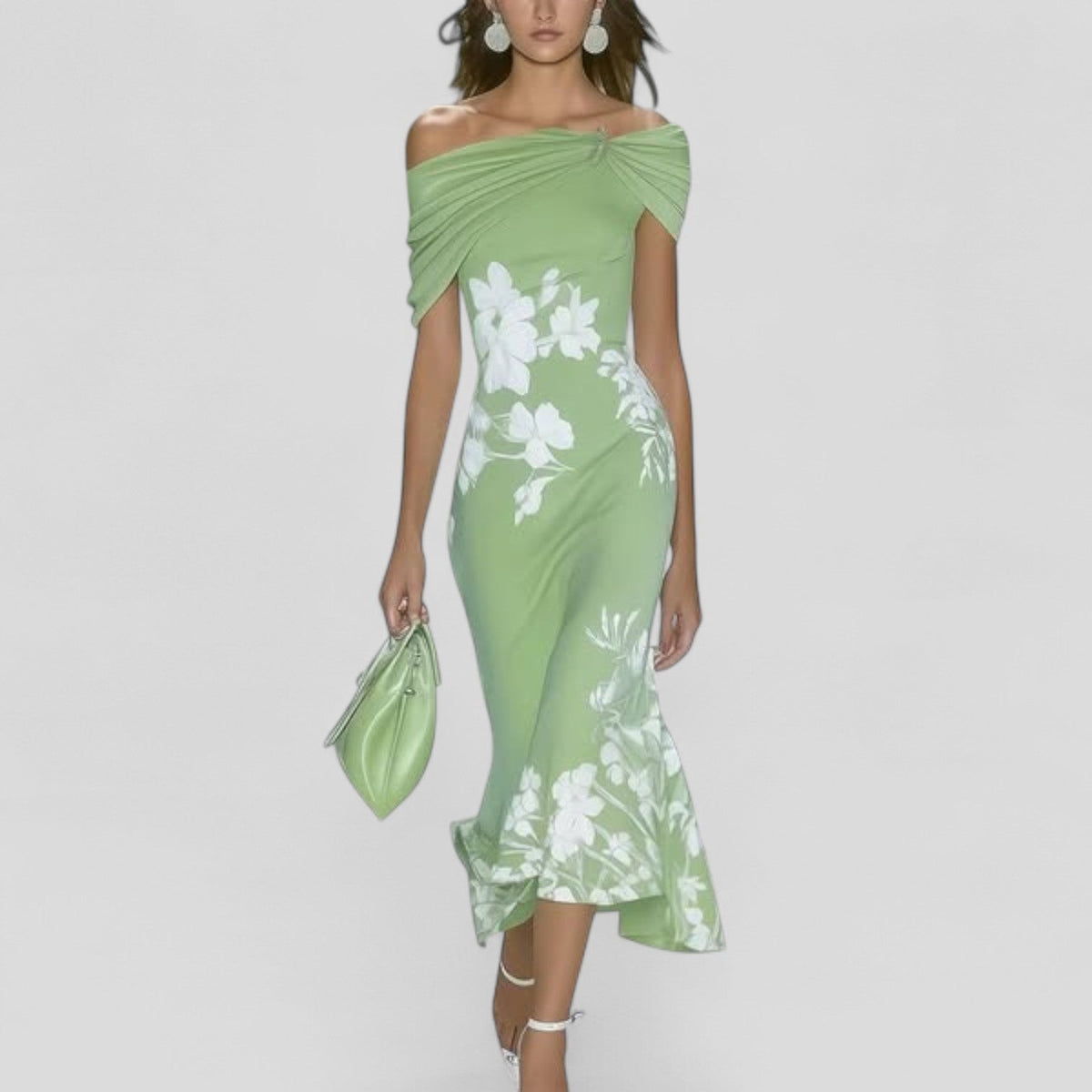 Isabrunel | Elegant Midi Dress – Green | The Bellemont Sisters Australia