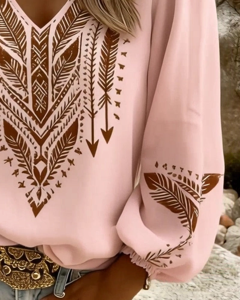 Sandra | Puffed Sleeve Blouse with Wide V-Neck | The Bellemont Sisters Australia