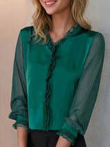 Brooklyn | Women Elegant Long Sleeve Ruffle Blouse | The Bellemont Sisters Australia