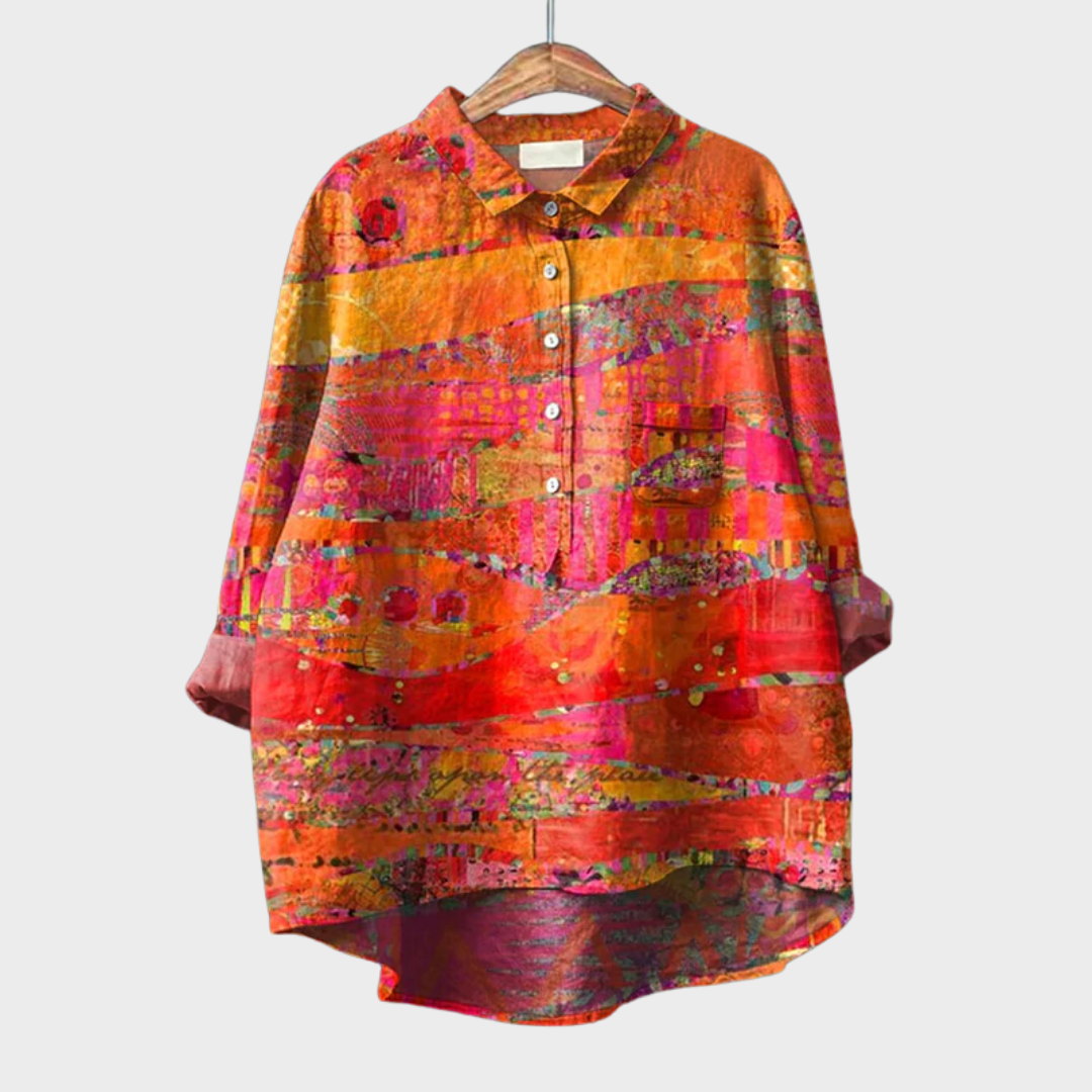 Aria | Elegant Breezy Summer Blouse – Orange | The Bellemont Sisters Australia