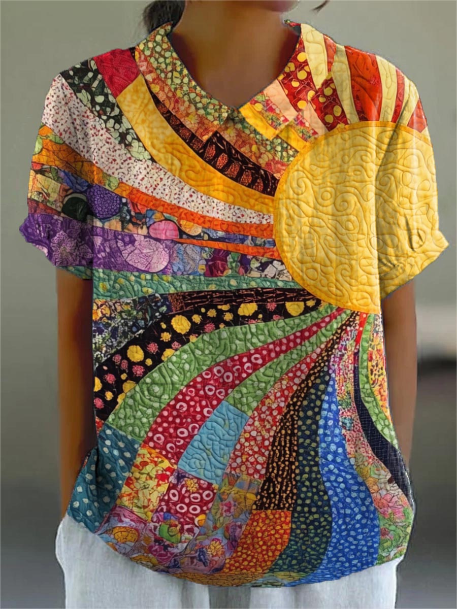Lila | Sunburst Patchwork Shirt – Multicolored | The Bellemont Sisters Australia
