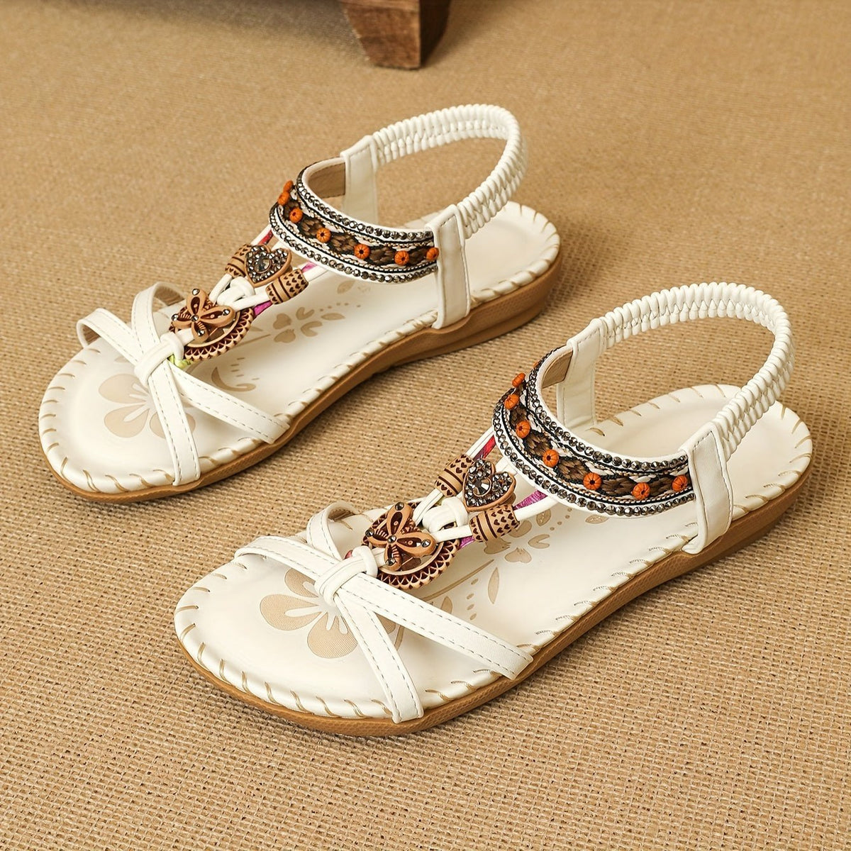 Nalu | Boho Flat Sandals – White | The Bellemont Sisters Australia