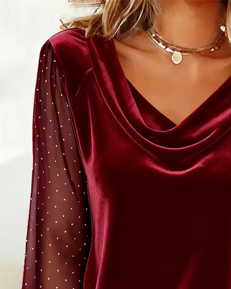 Avery™ Elegant Blouse with draped collar | The Bellemont Sisters Australia