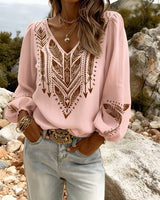 Sandra | Puffed Sleeve Blouse with Wide V-Neck | The Bellemont Sisters Australia