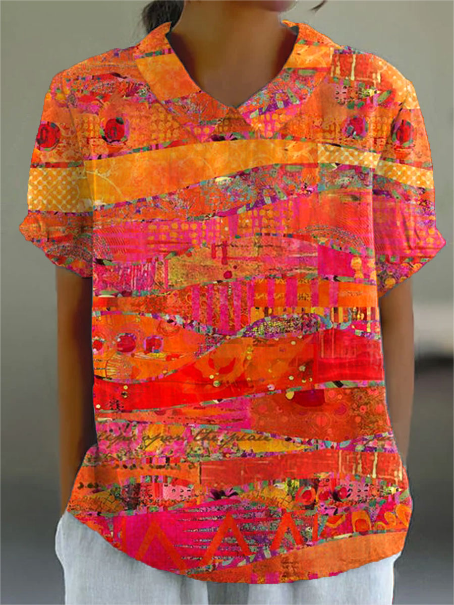 Isla | Abstract Print Shirt – Multicolor | The Bellemont Sisters Australia