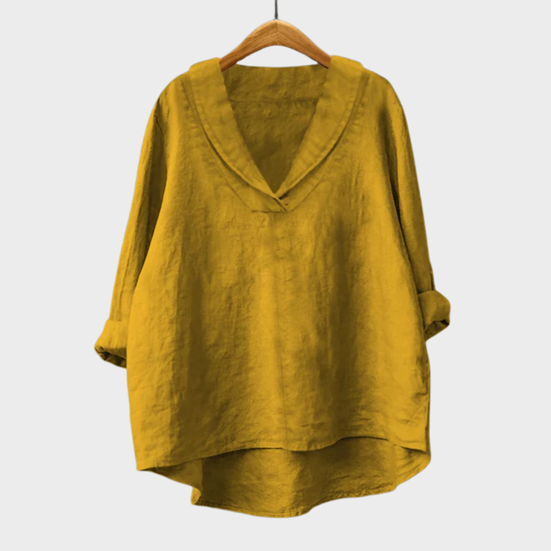 Evelyn | Elegant Breezy Summer Blouse – Yellow | The Bellemont Sisters Australia