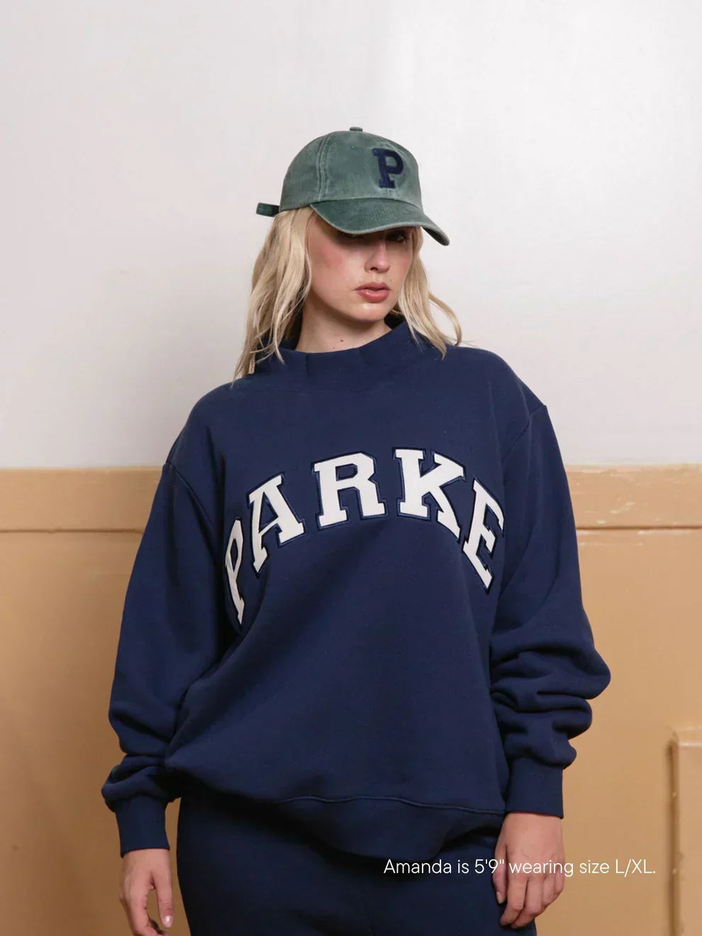 Varsity Mockneck Navy with White Letters – Navy with White Letters | The Bellemont Sisters Australia