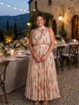 Aurelle™ Halter Neck Floral Midi Dress | The Bellemont Sisters Australia