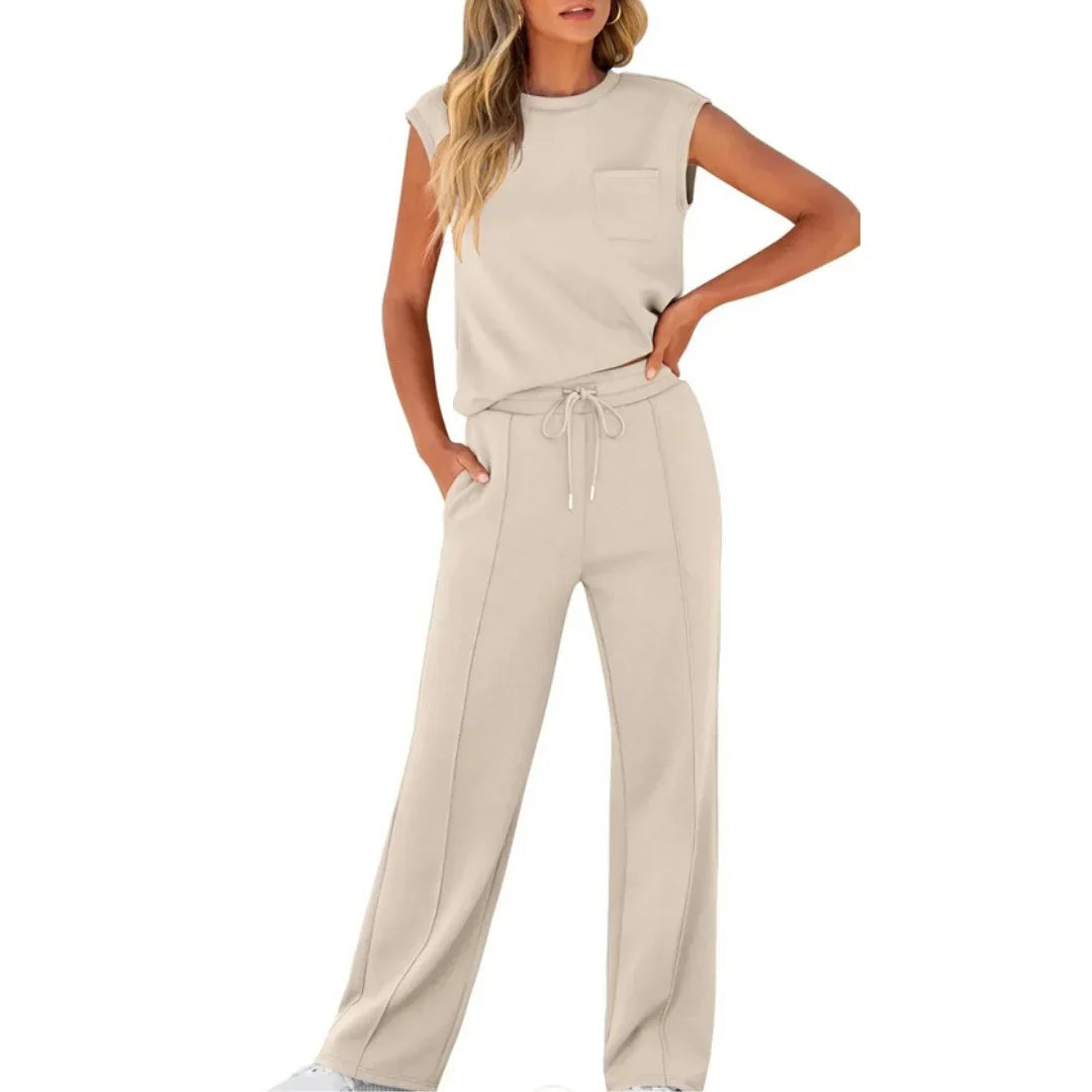 KAIYA™ – Casual Summer Lounge Co-Ord – Apricot | The Bellemont Sisters Australia