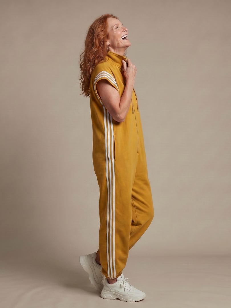 Lark | Zip Front Stripe Panel Jumpsuit | The Bellemont Sisters Australia