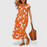 Koralia | Sophisticated V-Neck Dress – Orange | The Bellemont Sisters Australia