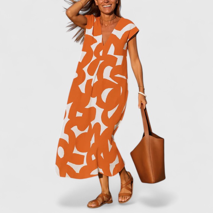 Lysandra | Sophisticated Maxi Dress – Orange | The Bellemont Sisters Australia