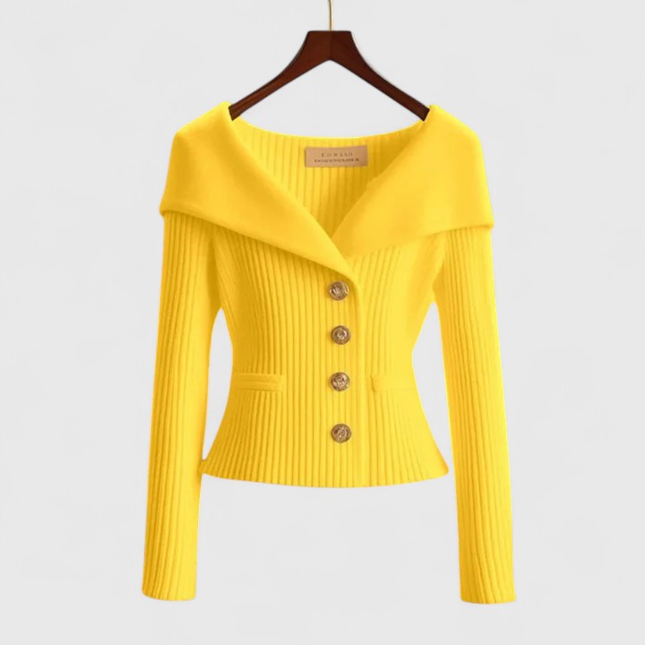 Avelora | Elegant Cardigan – Yellow | The Bellemont Sisters Australia