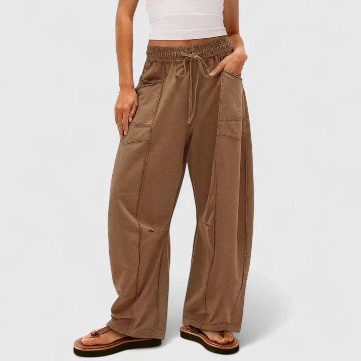Camrynnne | Comfortable Pants – Light Brown | The Bellemont Sisters Australia