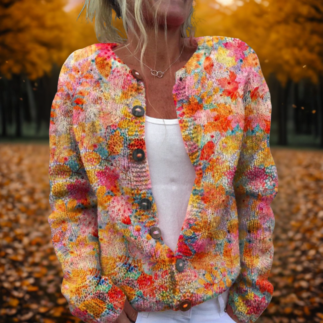Estelle | Maple Leaf Cardigan – Multicolour | The Bellemont Sisters Australia