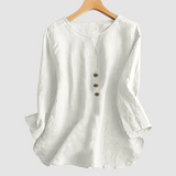Melisa™ Casual Cotton & Linen Blouse – Beige | The Bellemont Sisters Australia