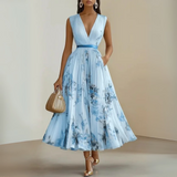 Emma | Women’s Flowy Sleeveless Summer Maxi Dress – Blue | The Bellemont Sisters Australia