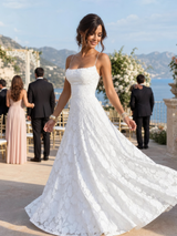 Valenne | Spaghetti Strap Full Lace Maxi Dress – White | The Bellemont Sisters Australia