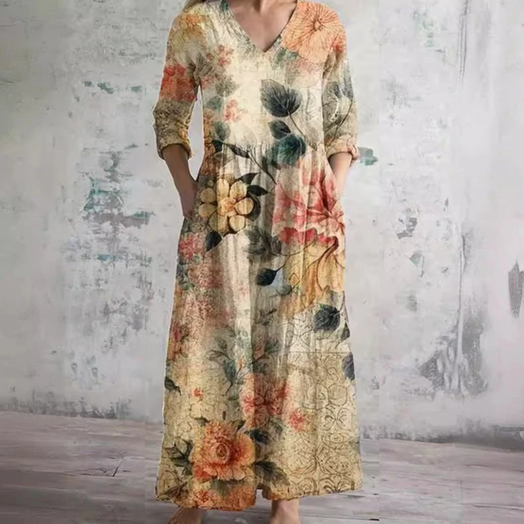 Tiara™ | Floral Summer Dress – Orange | The Bellemont Sisters Australia