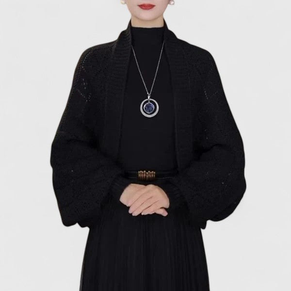 Elyzianne | Elegant Cardigan – Black | The Bellemont Sisters Australia