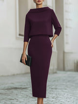 Brooks | Set with Boat Neckline – Purple | The Bellemont Sisters Australia
