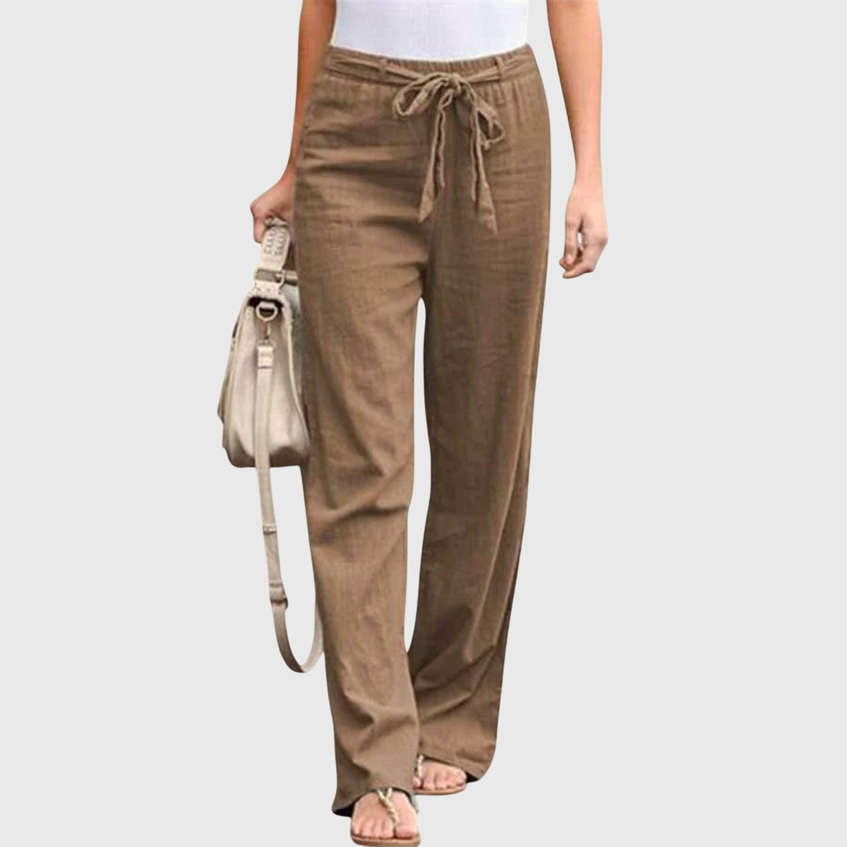 Loreen - Lightweight Pants – Brown | The Bellemont Sisters Australia