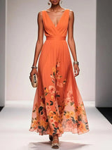 Isabella | Women's Floral Print Wedding Guest Dress – Orange | The Bellemont Sisters Australia