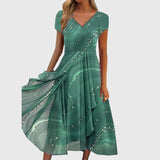 Aubrielle | Flowing Midi Dress – Green | The Bellemont Sisters Australia