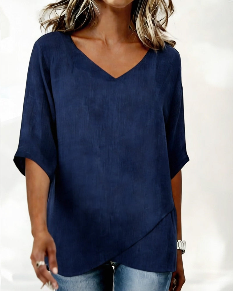 Donna | Top Irregular with V-Neck | The Bellemont Sisters Australia