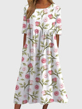 Djala | Flattering Dress – White Pink | The Bellemont Sisters Australia