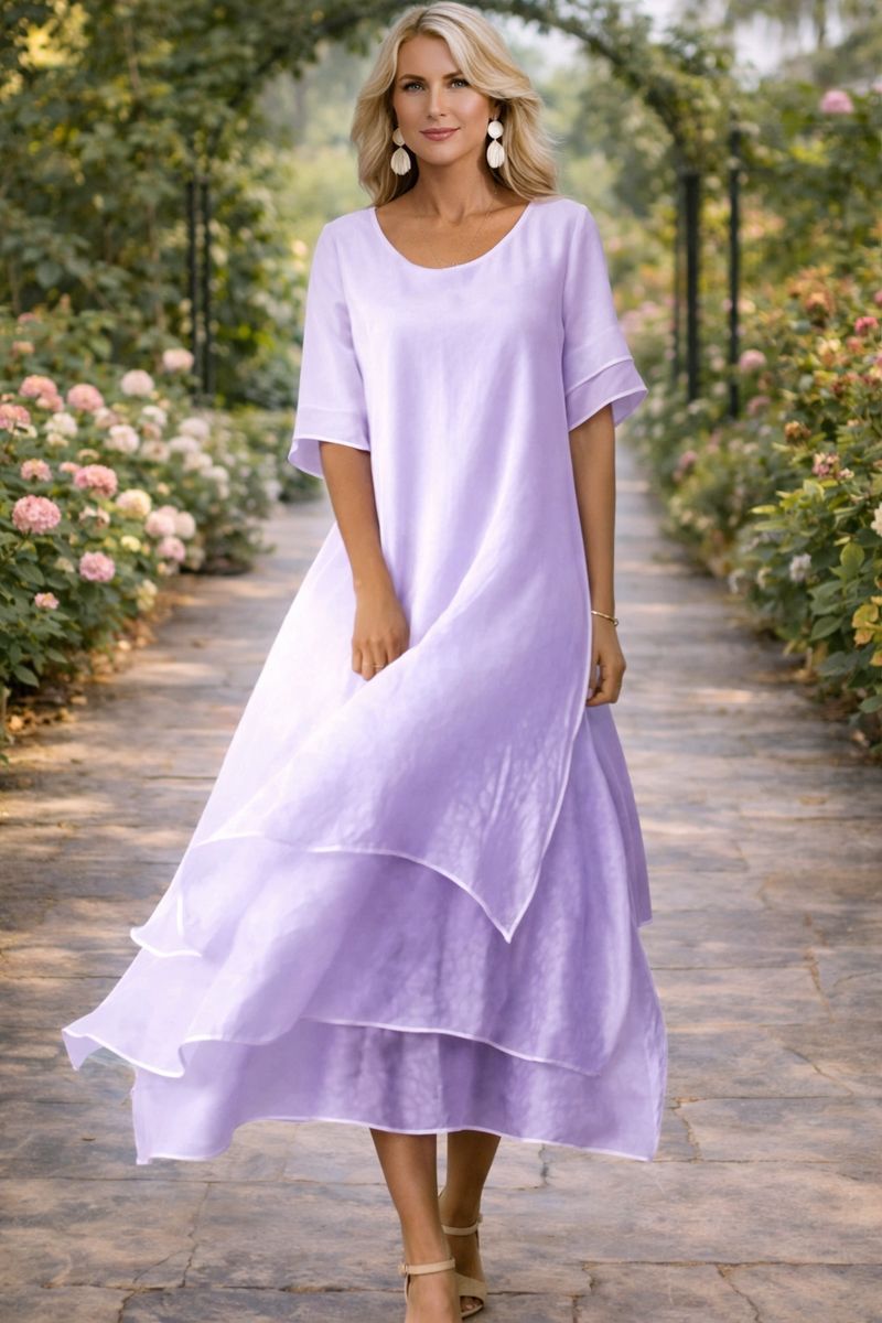Aria - Fluid Tiered Maxi Dress – Purple | The Bellemont Sisters Australia