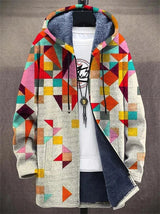 Adriana™ | Art-Inspired Hooded Cardigan – Beige | The Bellemont Sisters Australia