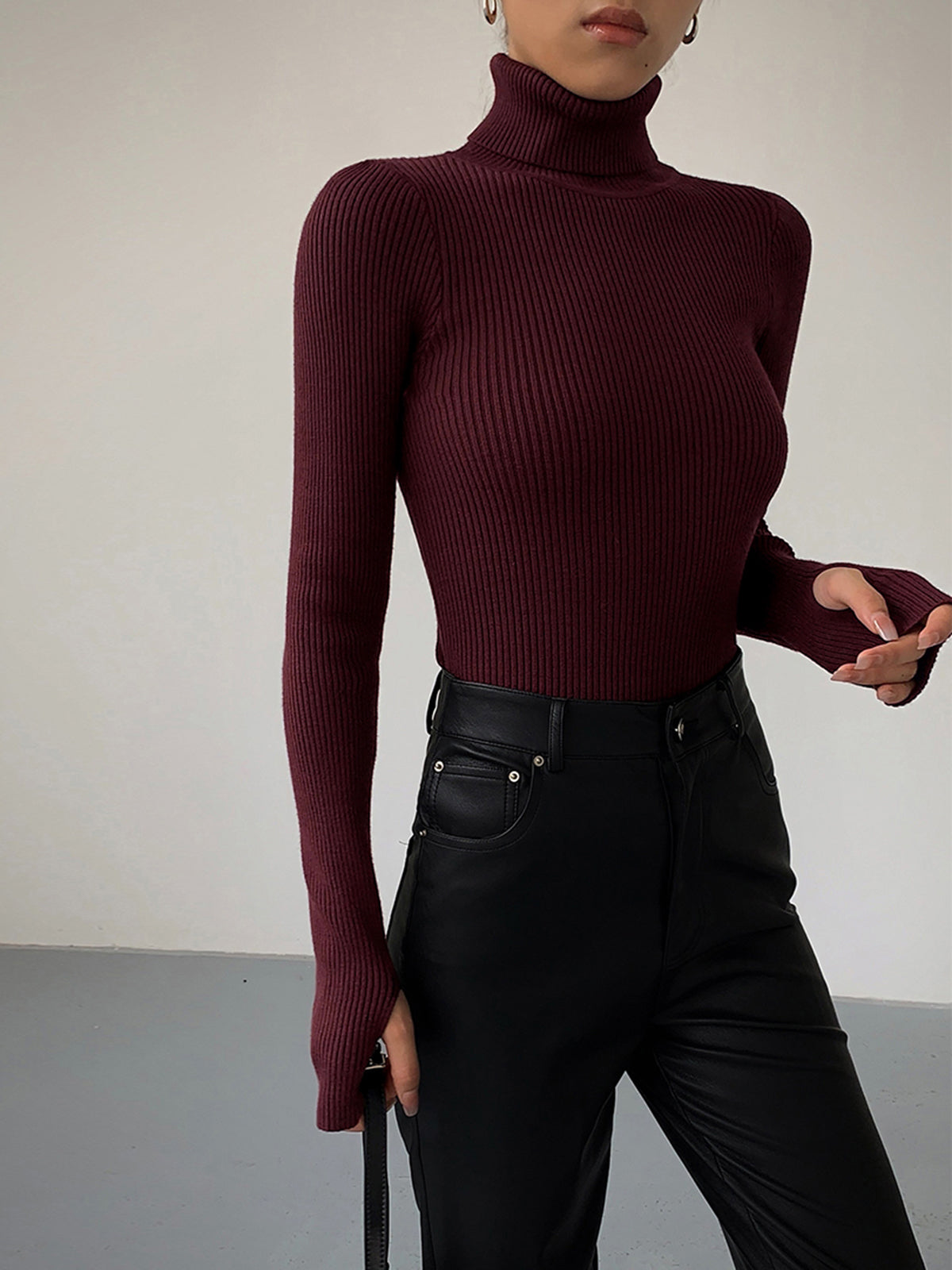 Hailey | Women’s Minimalist Slim Turtleneck Stretch Top | The Bellemont Sisters Australia