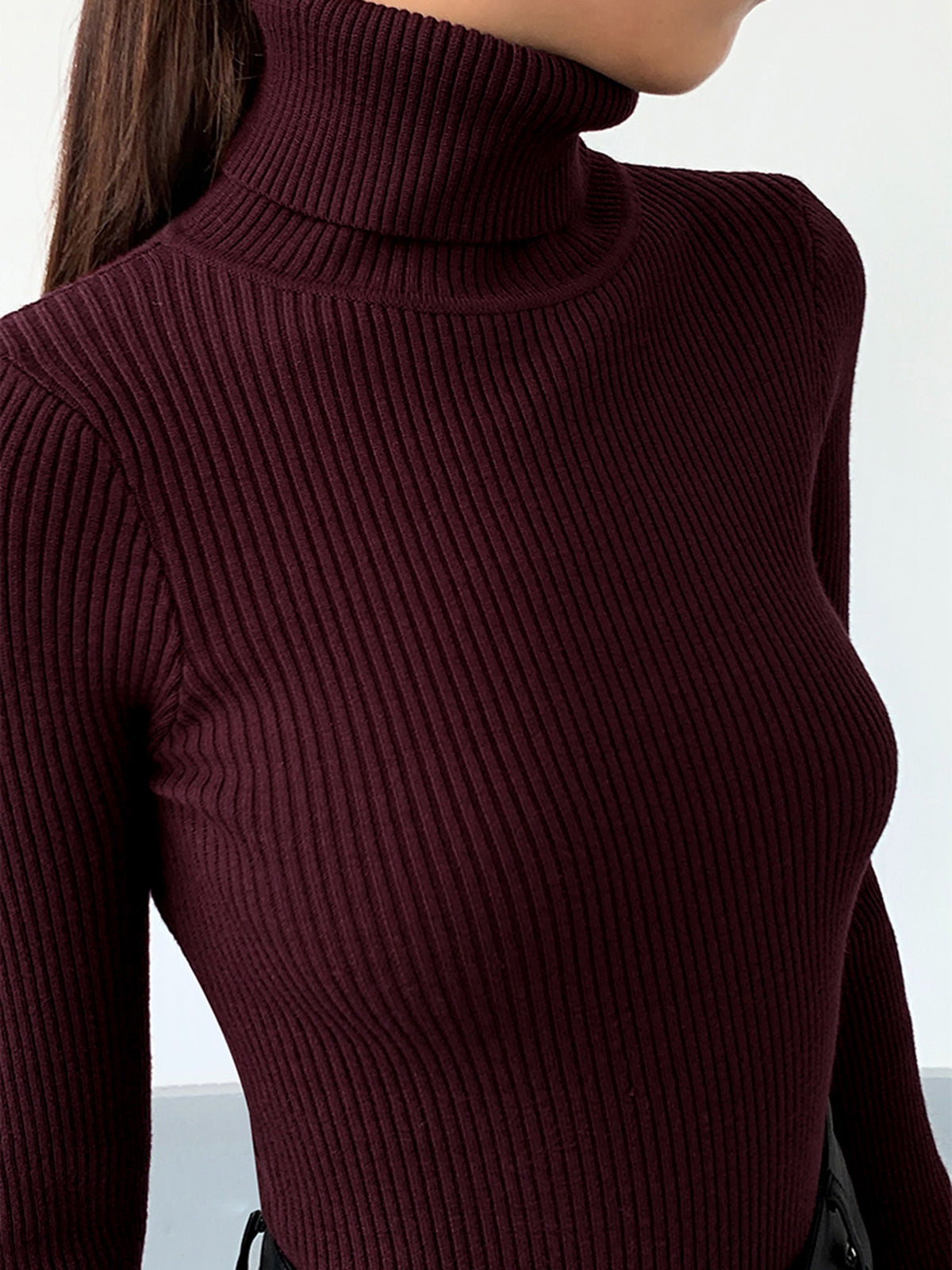Hailey | Women’s Minimalist Slim Turtleneck Stretch Top | The Bellemont Sisters Australia