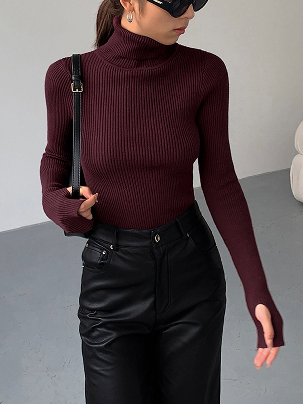 Hailey | Women’s Minimalist Slim Turtleneck Stretch Top | The Bellemont Sisters Australia