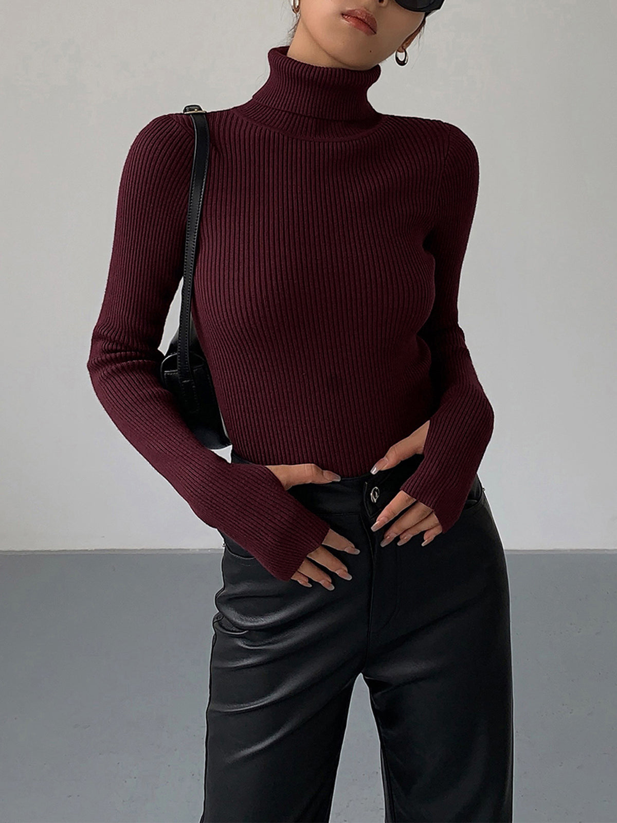 Hailey | Women’s Minimalist Slim Turtleneck Stretch Top | The Bellemont Sisters Australia