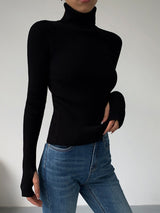 Hailey | Women’s Minimalist Slim Turtleneck Stretch Top | The Bellemont Sisters Australia