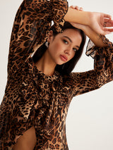 Dakota | Women’s Summer Leopard Ruffle Neck Blouse | The Bellemont Sisters Australia