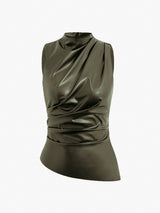Ella | Women’s Summer Sleeveless Chic High Neck Top – Green | The Bellemont Sisters Australia