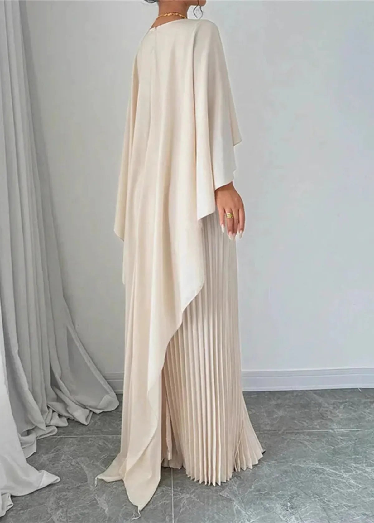 Makayla | Women’s Wedding Guest Pleated Cape Maxi Dress | The Bellemont Sisters Australia