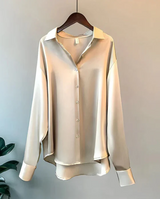 Lauren | Women Classic Button Down Elegant Blouse – Beige | The Bellemont Sisters Australia